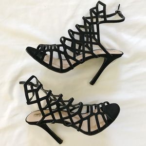 Black Mossimo Strappy Stiletto Heels - Size 8